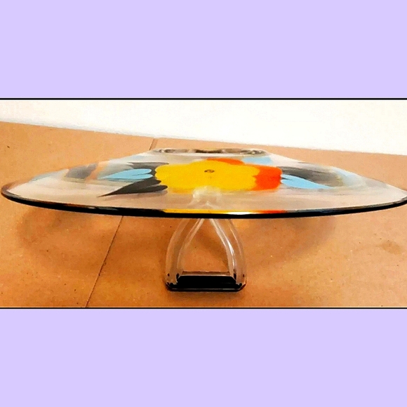 Vintage 40s/50s Hand Painted Hors d'oeuvre/Cake/Tidbit Plate - Picture 5 of 9